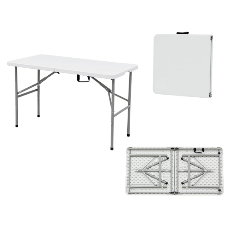 folding camping plastic table, 4ft picnic folding table with four seats1 