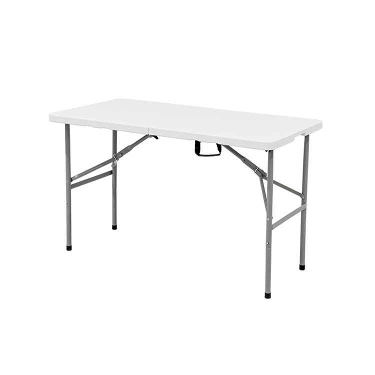 Hot Sale 4ft 120cm In Half Outdoor Events Wedding Rectangular White HDPE Picnic Dining Plastic Folding Table1 