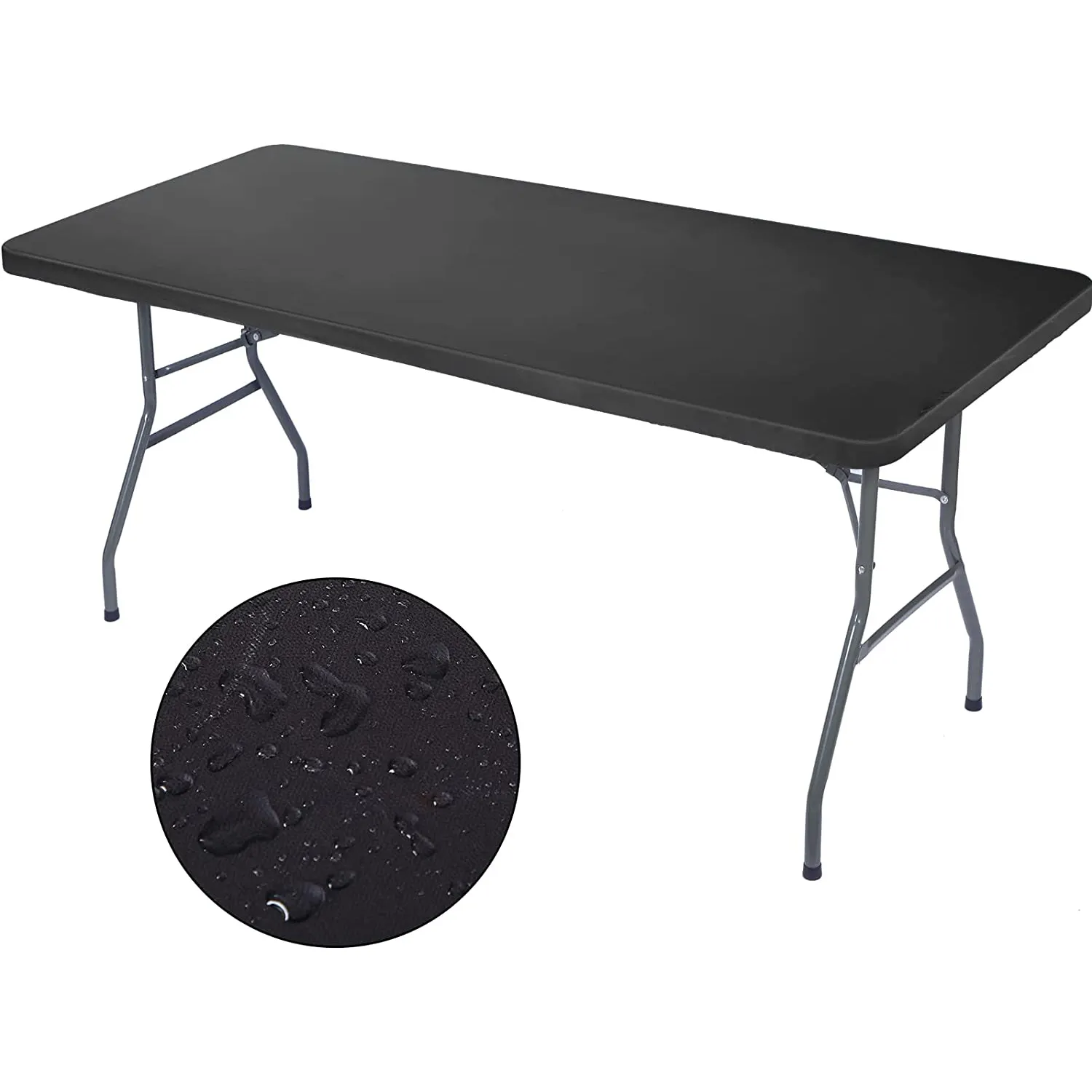 180cm Black Color HDPE Rectangular Center Foldable Party Plastic Folding Tables Wholesale1 