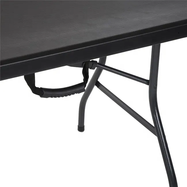 180cm Black Color HDPE Rectangular Center Foldable Party Plastic Folding Tables Wholesale1 