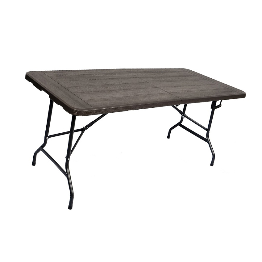 Garden table 6FT Wooden Black Folding Heavy Duty Catering Outdoor Trestle Party Portable Plastic Folding Table1 