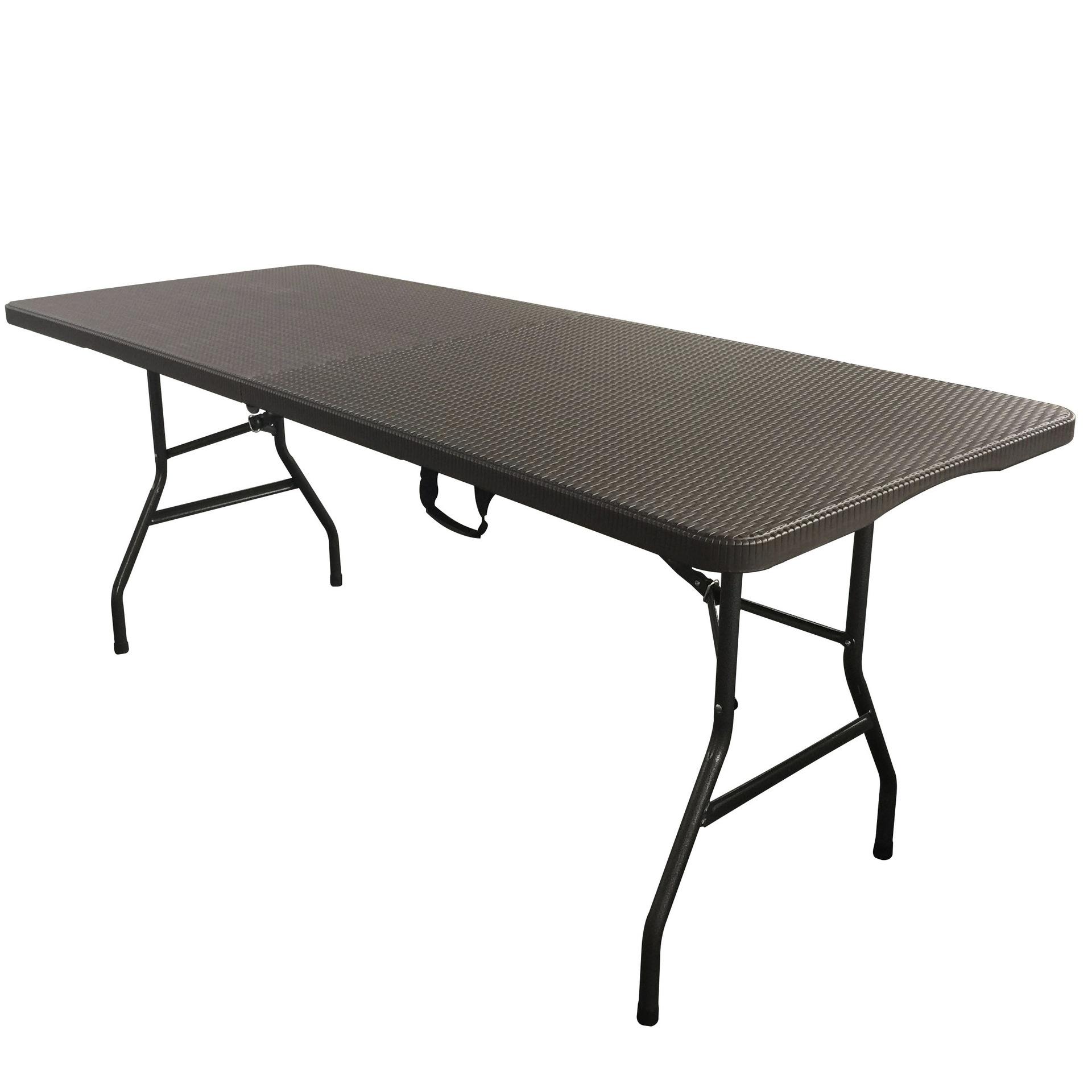 Garden table 6FT Wooden Black Folding Heavy Duty Catering Outdoor Trestle Party Portable Plastic Folding Table1 