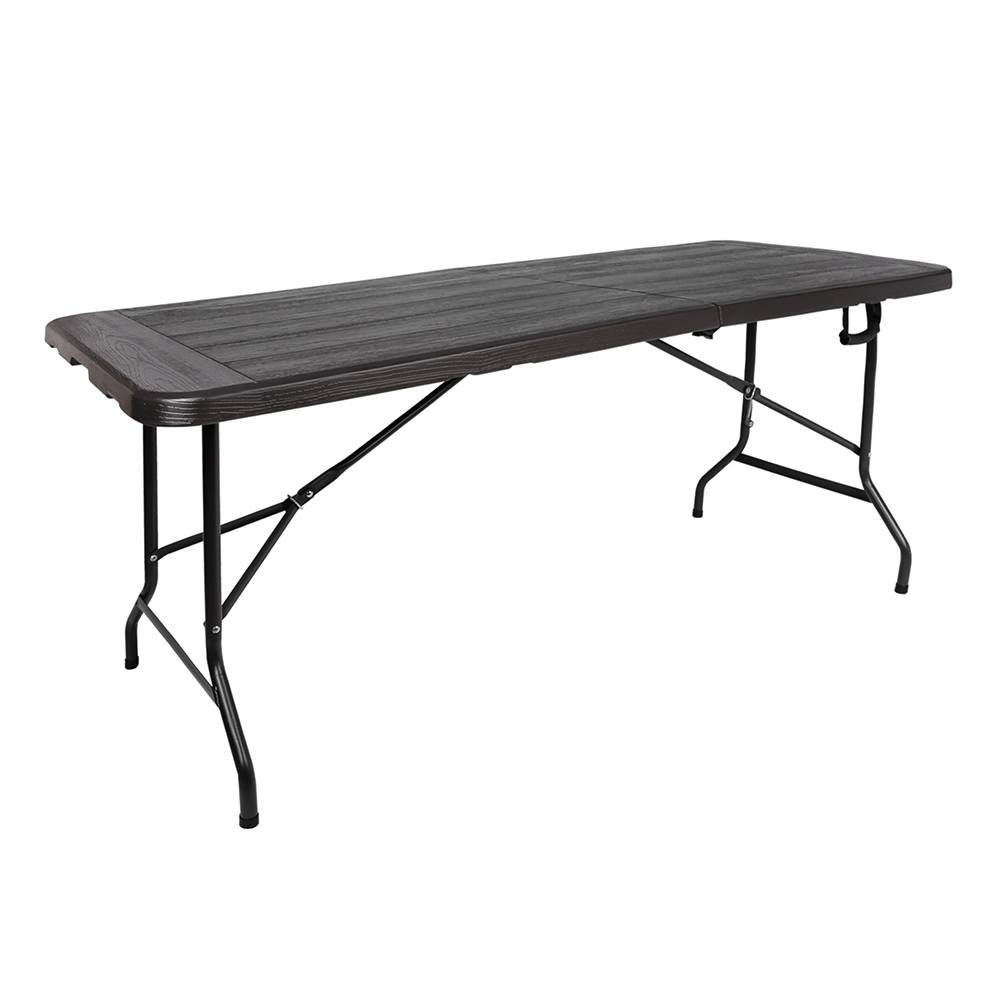 Garden table 6FT Wooden Black Folding Heavy Duty Catering Outdoor Trestle Party Portable Plastic Folding Table1 