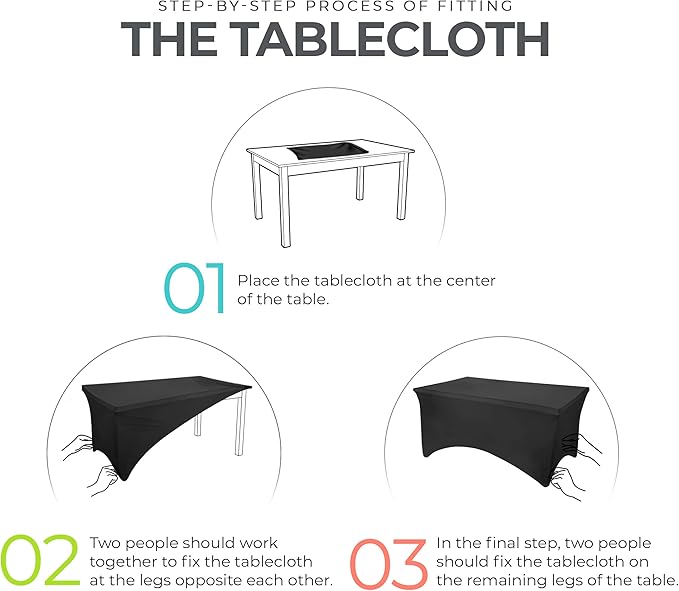 Spandex Tablecloth 2 PackPatio Table Cover for Event, Wedding, Banquet & Parties1 