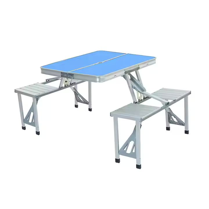 Camping folding table with umbrella hole outdoor aluminum alloy folding table1 