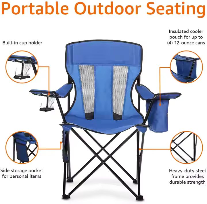 Basics Portable Folding Camping Chair with Carrying Bag1 