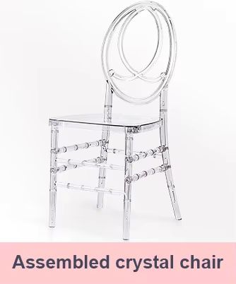 Luxury transparent clear crystal resin acrylic banquet event wedding chiavari chavari chair