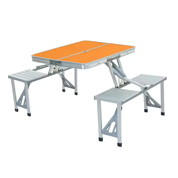 Camping folding table with umbrella hole outdoor aluminum alloy folding table