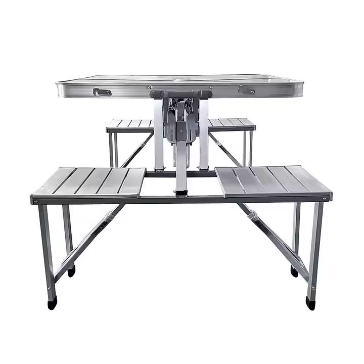 Camping folding table with umbrella hole outdoor aluminum alloy folding table1 