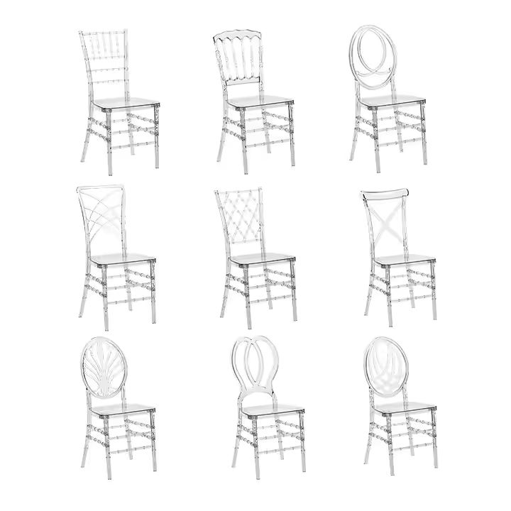 Luxury transparent clear crystal resin acrylic banquet event wedding chiavari chavari chair1 