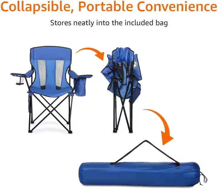 Basics Portable Folding Camping Chair with Carrying Bag1 