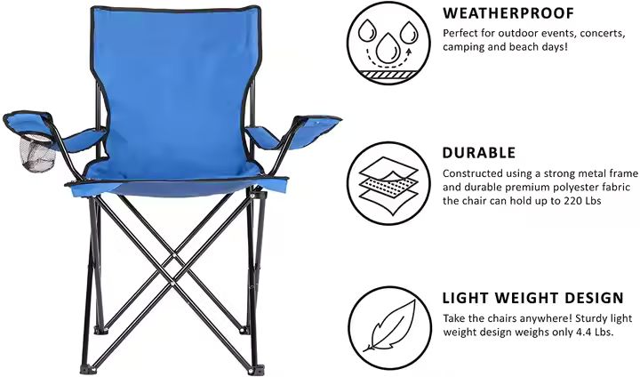 Outdoor Lightweight Folding Armrest Camping Chair1 