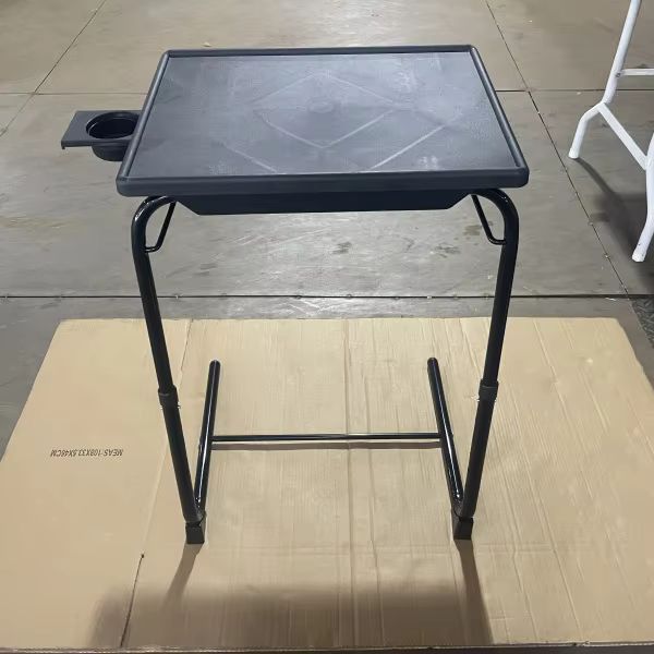 Tray Table With Built-in Cupholder Adjustable Folding Table1 