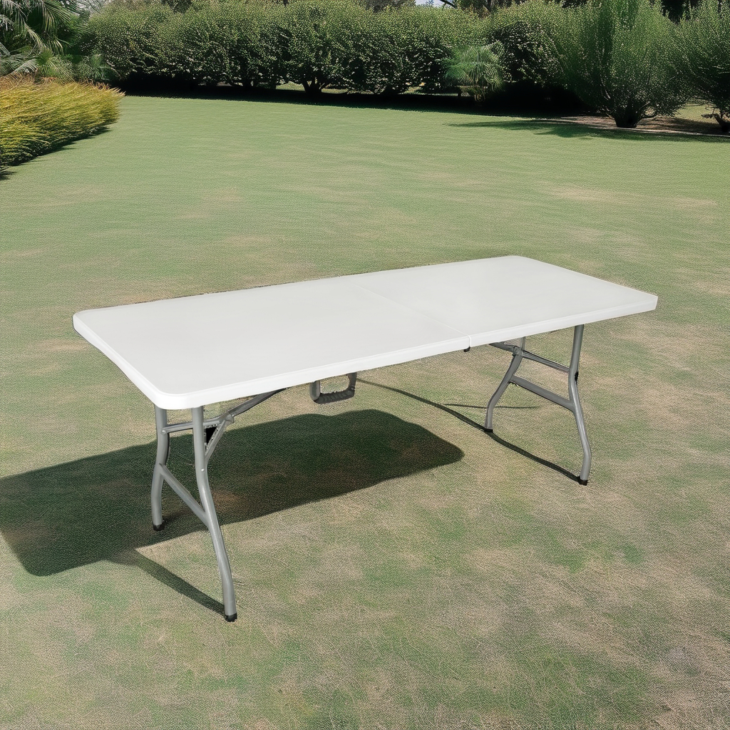 portable outdoor garden furniture poker white rectangular plastic banquet catering bbq camping picnic folding table