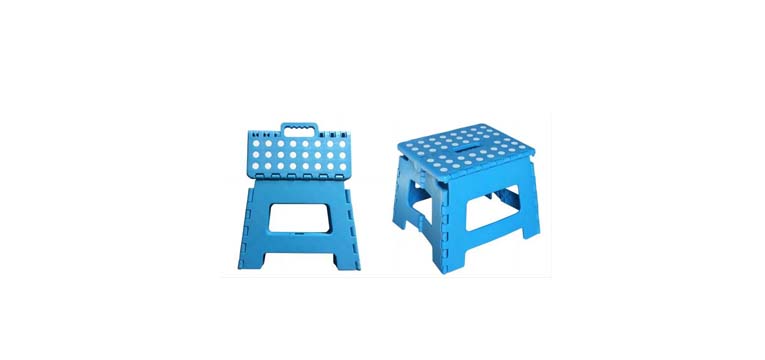 Promotion Kids Speckled Single Handle 9 Inches Height Telescopic Portable Plastic Folding Step Stool1 