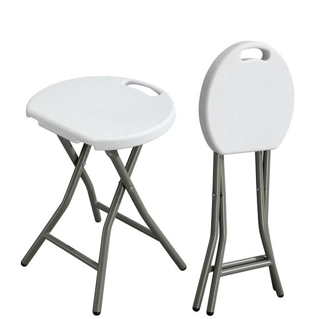 Hot Selling Classic Durable Foldable White Camping Bar Stools Fold Out Folding Chair