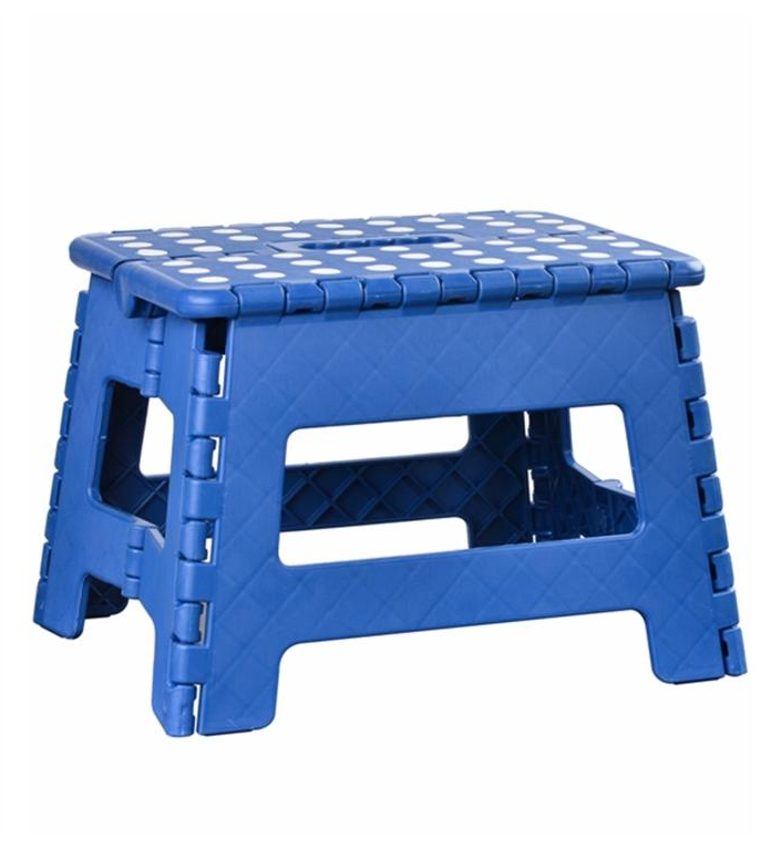 Factory price blue 8” folding plastic step stool for kitchen bathroom living room use