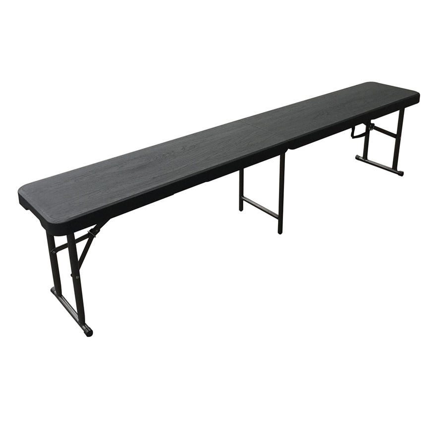 180cm Brown Garden Wood Grain Camping Flat 6ft Plastic Rectangular Folding Bench for Event1 