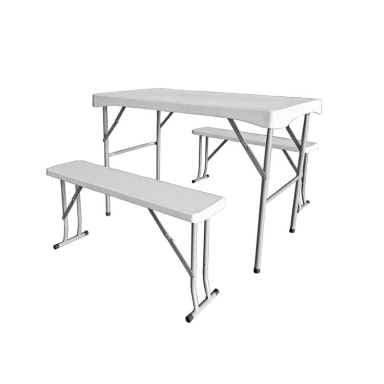 Square 113cm HDPE Plastic Folding Table with Powder-Coated Steel Legs for BBQ1 