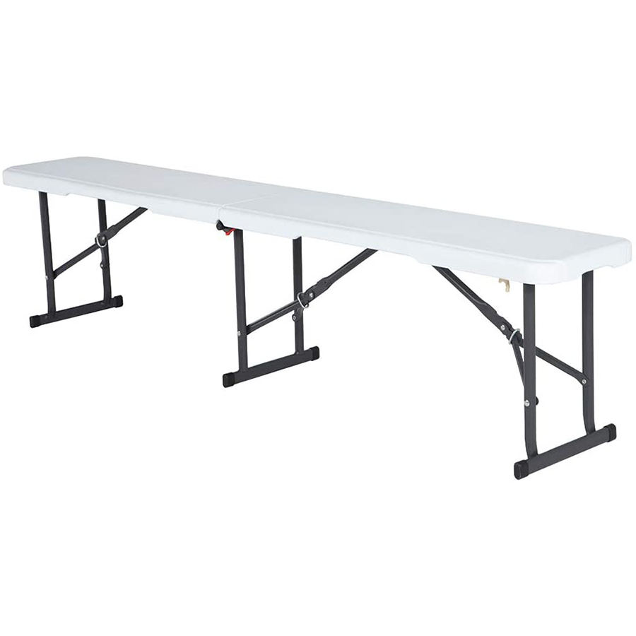 6FT HDPE plastic folding in half bench (4 legs) for indoor and outdoor events1 