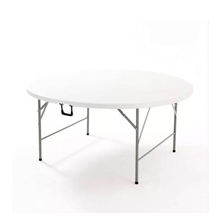 White Round Plastic Foldable Wedding Banquet Table Folding Tables And Chairs For Events