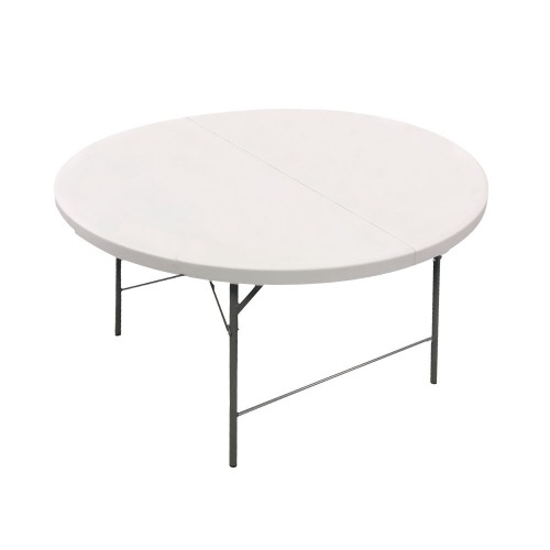 White Round Plastic Foldable Wedding Banquet Table Folding Tables And Chairs For Events1 