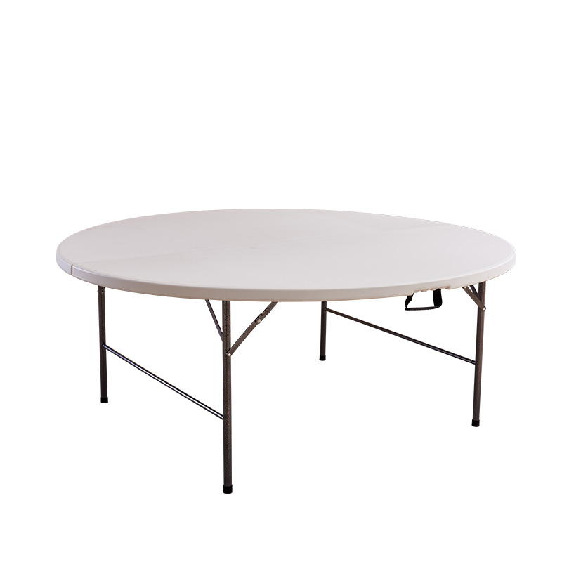 White Round Plastic Foldable Wedding Banquet Table Folding Tables And Chairs For Events1 